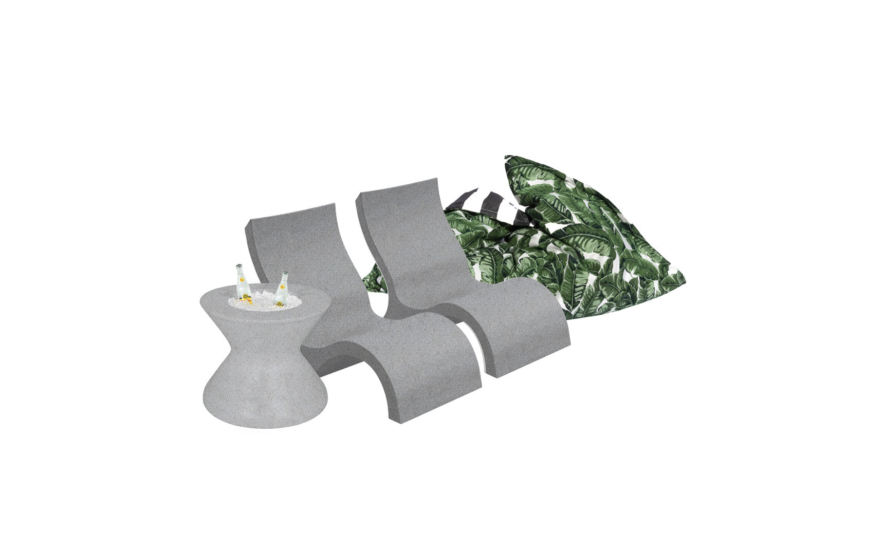 Ledge Luxe In Pool Seating and Laze Bundle - Lowback