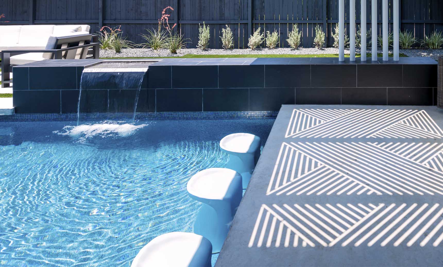 Ledge Signature In-Pool and Outdoor Barstools - Set of 4